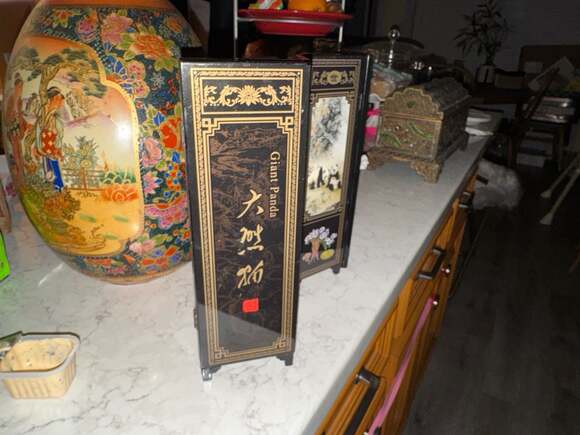 1950s-style-Vintage Chinoiserie Panda Asian Wall Panel Accents - 6 individual Fr